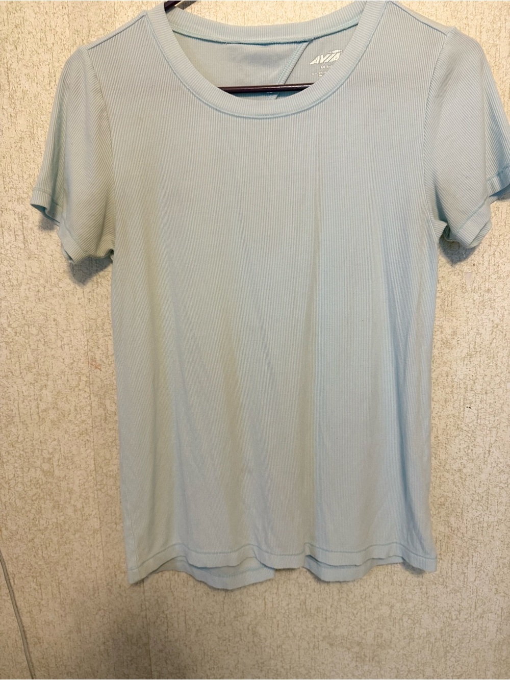 A New Day Pastel Blue Ribbed Short Sleeve Crewneck Tee